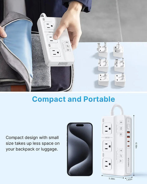 220V To 110V Voltage Converter 2000W Universal Travel Adapter And Step Down Transformer with six international plugs
