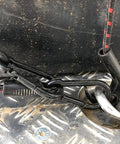 Close-up of Heavy Duty Adjustable Bungee Cords with Hook and Carabiner securing cargo on truck bed.