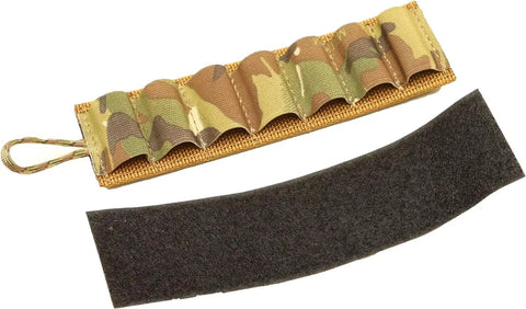 7 Round Tearaway Shotgun Card for 12 Gauge Shells with Tear Away Loop Fastener and DuraGrip Backing in Multicam Tactical Gear