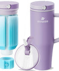 Reusable Breastmilk Storage Bottle With Insulated Cooler Keeps Baby Feed Fresh For 24 Hours Travel Ready Mom Hacks Best Steal featuring a purple insulated bottle and freezer cartridge.