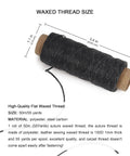 Waxed Leather Sewing Thread Kit With 55 Yard Spools And Pro Grade Needles, DIY Weave Repair For Upholstery, 8Pcs Black spool