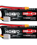 4S 14.8V 3300mAh 80C RC Lipo Battery Pack Soft Case XT60 Connector Two Pack For RC Boats Cars Trucks Drones Quadcopters