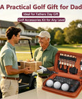 Golf Gifts For Men Fathers Day Complete Golf Accessories Kit In PU Leather Case With 3 Golf Balls, 12 Tees, Divot Tool, Monocular, Scorer