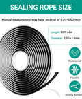 Rock Solid Butyl Sealant Rope 5 By 20 Ft Self Adhesive Waterproof Tape For Septic Tank Risers and Adapter Rings displayed in coil.