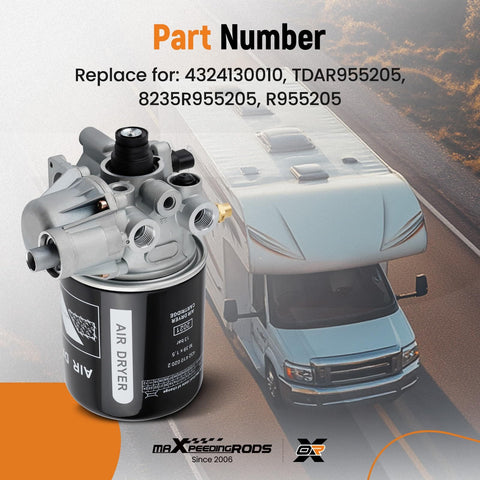 Air Dryer For Meritor System Saver 1200 Series Replacement For R955205 4324130010 12V with RV in background
