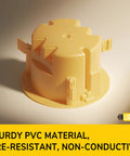 4 Inch Round Electrical Box For Wall Lights Old Work UL Listed PVC 3-Pack, yellow PVC construction displayed.