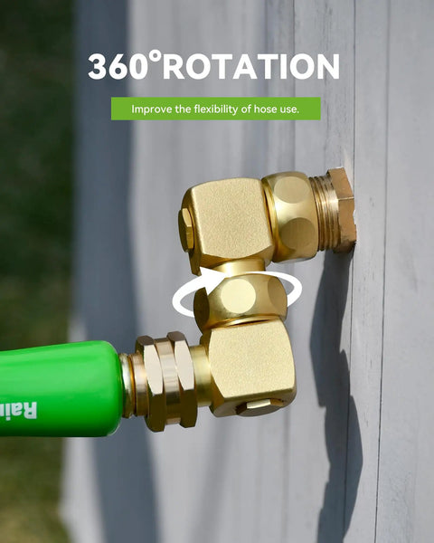 90 Degree Hose Elbow With 360 Degree Swivel 3/4 Inch GHT Garden Hose Connector And Adapter Solid Brass Water Hose Fittings For RV Outdoor Faucet Spigot No Fuss Install Easy Hookup 1 Pack, 360° rotation