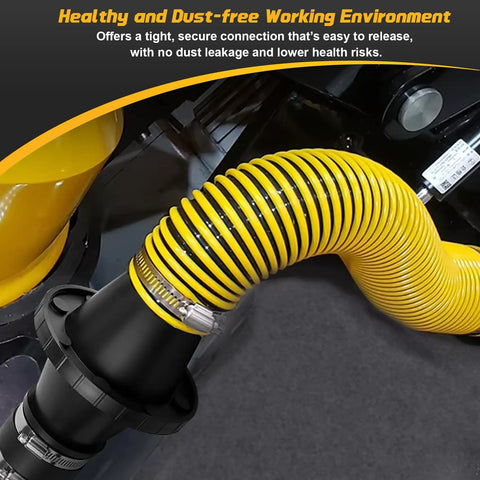 Magnetic Dust Collection Fittings 4 To 2.5 Inch One To Multi Hose Adapter for woodworking, shown in use with yellow hose.