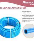 Coiled blue Three Quarter Inch Shop Air Line Kit 200 Foot No Fuss Leak Proof Piping For Garage Or Shop Easy To Install