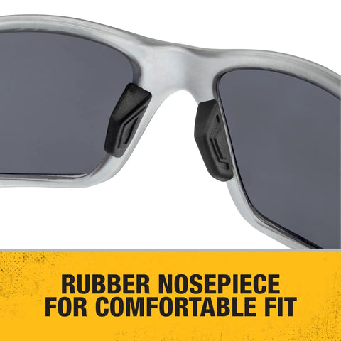 Built Tough Full Frame Vented Safety Glasses With Smoke Lenses And Grippy Rubber Temple Tips For Rock Solid Eye Protection And Dependable Comfort On The Daily Grind