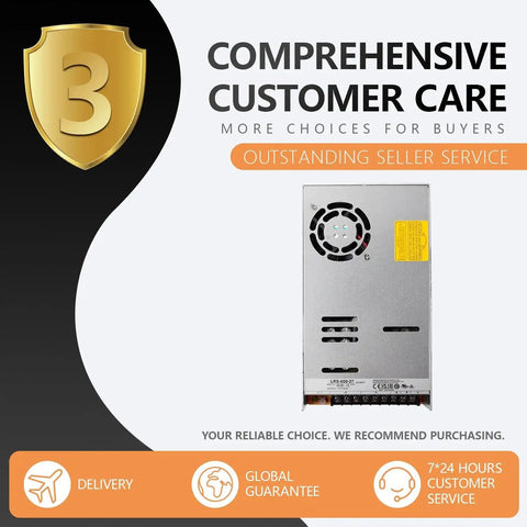 Beefy 600W 27V 22.2A Industrial Power Supply 1U Low Profile With 91 Percent Efficiency UL CE Certified