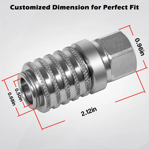 Steel Hydraulic Test Port Quick Connect Coupler With Female Pipe Thread, 1/8 Inch Body Size, 2.12 Inch Length, side view