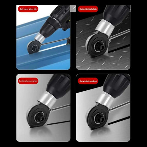 Plate Shears Attachment For Metal Cutting With 40mm Disc Titanium Steel Sheet Cutter Adapter For Fast Pro Grade Sparks Free Metal Plates Includes Fixed Rod