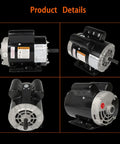 Collage of 3 HP SPL Air Compressor Motor 56 Frame 3450 RPM Single Phase 60 Hz Five Eighths Shaft 115 230V not standard 3 HP motors