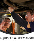 Two mechanics using Heavy Duty Waterproof Pu Arm Sleeves 2 Pack Reusable Oilproof Work Guards For Mechanics And Construction.
