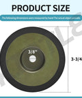 Swap-In Reverse Disc For Horse Tiller 3 3/4 Inch Replacement Part With Rubber And Metal Build, dimensions displayed, size 3-3/4 inch.