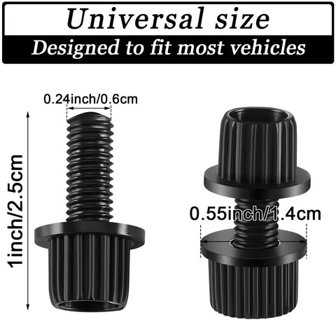 Image showing dimensions of a bolt from the 16 Pairs Nylon License Plate Screws Bolts Nuts Fasteners Kit For Motorcycle And Bike Cover Plates Holder Durable Nylon Fasteners For Easy Installation.