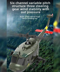 Huey RC Helicopter Shark Mouth Edition For Adults 1 To 48 Scale Flybarless 2.4G 6CH in flight over forested landscape