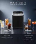 Portable Countertop Ice Maker Slashes Seven Minute Wait Times While Cranking Out 26 Pounds Daily For Quick Weekend Cocktails with drinks.