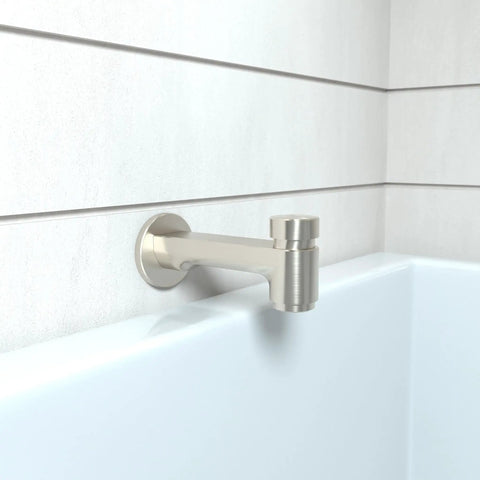 3-Inch Tub Spout With Diverter In Brushed Nickel Modern Look Universal Retrofit For Easy Install Quick Bathroom Update