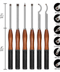 Full Size Pro Grade Carbide Wood Lathe Tool Set 6 Piece With Wooden Box 18 Inch Lathe Tools Including Swan Neck Hollower