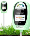 All In One 2 In 1 Soil Moisture And pH Meter With Dual Dial Display For Easy Plant Care, Soil Tester placed on grass