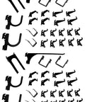52-Piece Heavy-Duty Metal Hook Assortment For Slotted Pegboard Only, Black Steel Tool Board Hooks, multi-style set display
