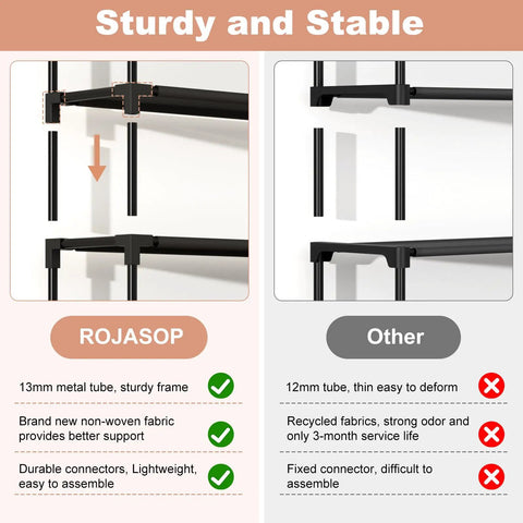Comparison of 10 Tier Shoe Rack With Covers Large Capacity Stackable Tall Shoe Shelf organizer materials and assembly features