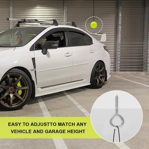 Two Pack Garage Parking Ball Set With Adjustable Height Ceiling Lanyard And Mount Hooks Tennis Ball Car Stop Indicator