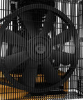 Close-up of fan in 80 Gallon Vertical Air Compressor With 2 Stage Oil Lubricated Pump Heavy Duty Workhorse 240V Induction Motor 175 Max PSI