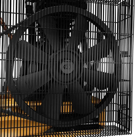 Close-up of fan in 80 Gallon Vertical Air Compressor With 2 Stage Oil Lubricated Pump Heavy Duty Workhorse 240V Induction Motor 175 Max PSI