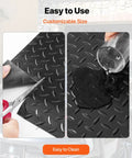 Cutting and cleaning Heavy Duty Rubber Flooring Roll 4 By 15 Foot Diamond Plate Mat, 3mm Thick, Wear Resistant SBR.