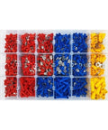 Premium 1300PCS Insulated Cable Connector Kit With Crimp Spade Butt Ring Fork Set And Roll Terminals Assorted Electrical Wire Lugs For All Your DIY Projects And Quick Repairs Around The House in sorted plastic case