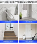Heavy Duty Iron Wall Mount Stair Hand Rail With A Hella Strong Non Slip Grip For Outdoor Steps Or Bathroom Porch Classic White Finish for toilet and yard use