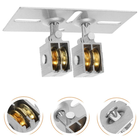 Heavy Duty Adjustable Bearing Kit With Sliding Ball Steel Roller Door Hardware For Smooth Glide And Custom Fit Includes Adjustable Pulley System And Swivel Casters For Easy Mobility And Repositioning, dual brass rollers