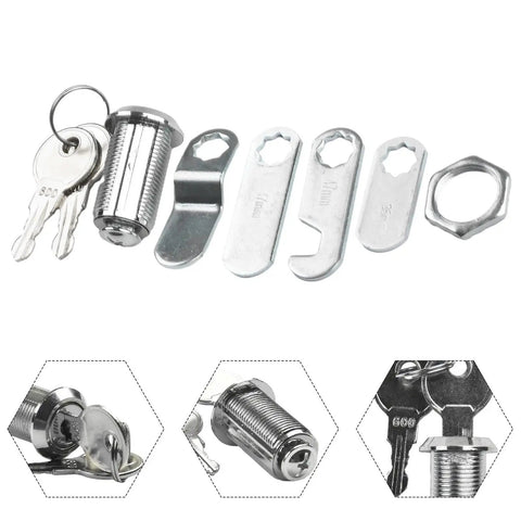 16 And 30mm Cam Lock For Mailbox Drawer Cupboard And Locker With 2 Keys 1 Piece Durable Metal Locking Mechanism Easy Install