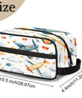 Airplane Cosmetic Bag For Women Travel Makeup Organizer Pouch Kit with airplane print, size 10.5x4.4x5.3 inches, durable polyester