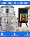Front view of Automatic Powder Sifter Machine With 110V Electric Vibrating Flour Sieve Shaker Fast 3600RPM Sifting System