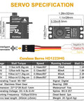 Specifications of Waterproof 12Kg High Torque Digital Steering Servo For 1/18 TRX4M Crawler, size, torque, voltage, features.