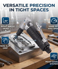 Rugged Air Angle Die Grinder 12000 RPM 90 Degree Right Angle Pneumatic Tool with non-slip grip for precision grinding.