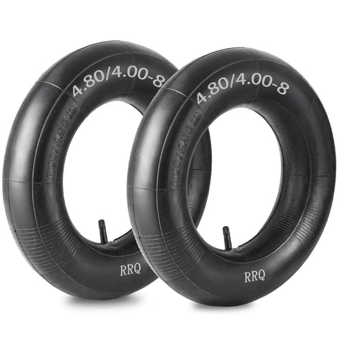 Two Pack 4.80 4.00 8 Inner Tubes With TR13 Straight Valve Stem for Wheelbarrows Hand Trucks Lawn Mowers Carts Trailers Wagons