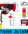 Electric hoist with remote control, red 110V winch with wire rope and hook