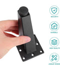 Hand holding Adjustable Aluminum Alloy Cabinet Feet 10cm Leveling Legs for Furniture Support, black sand finish.