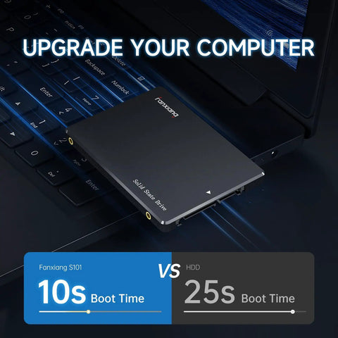 128GB SATA III 2.5 Inch SSD Drive With 500 MB Per Second Read Speed For Laptops And Desktops on keyboard, faster boot