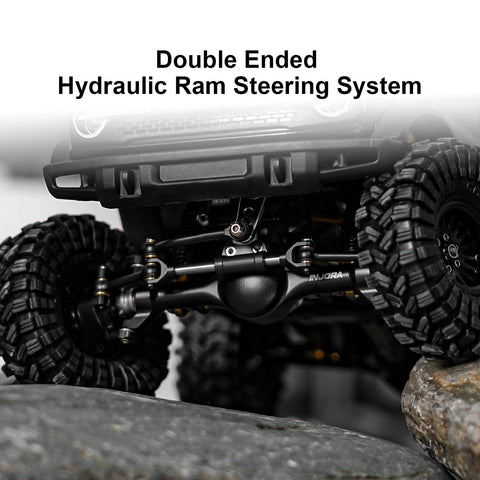 7mm Planet Front And Rear Axles With Scale Hydraulic Steering And Double Joint Shafts For 1/18 TRX4M RC Crawler Upgrade Black Durable Scale Ready For Tough Trails