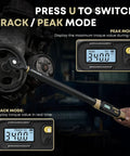 Pro Digital Torque Wrench Half Drive With 12.5 To 250.7 Ft Lb Range Plus Or Minus 1 Percent Accuracy LCD Readout Track Peak Mode