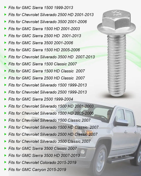 Heavy Duty Truck Bed Mounting Hardware Bolts For Chevy Silverado Gmc Sierra 1500 2500 3500 Hd Classic Rig Ready Bed Frame Repair Kit 8 Piece Set Built Like A Tank, showing durable bolt.