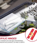 Slick Self Adhesive Acrylic Hinges Clear Flexible Piano Strap For Furniture Fixing And Aquarium Lids Pack of 4 securing aquarium lid.