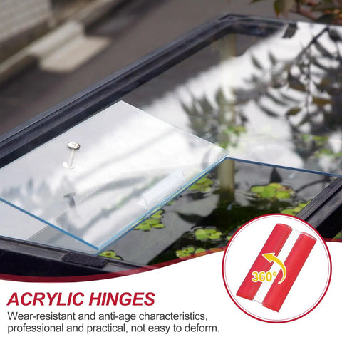 Slick Self Adhesive Acrylic Hinges Clear Flexible Piano Strap For Furniture Fixing And Aquarium Lids Pack of 4 securing aquarium lid.