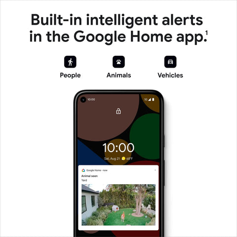 Smartphone displaying Battery Powered Outdoor Or Indoor Security Cam Second Generation No Subscription Required 1 Pack Smart Person Animal And Vehicle Detection With Real Time App Alerts For Home Surveillance alerts.